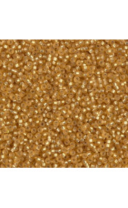Miyuki rocailles Perlen 15/0 - Matted silver lined dark gold 15-4F
